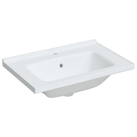 Évier salle de bain blanc 71x48x19,5 cm rectangulaire céramique