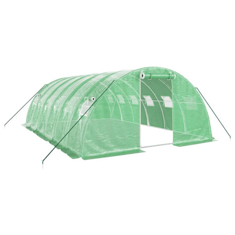 Serre avec cadre en acier vert 24 m² 6x4x2 m