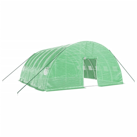 Serre avec cadre en acier vert 36 m² 6x6x2,85 m