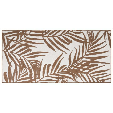 Tapis d'extérieur marron et blanc 80x150 cm design réversible
