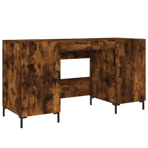 Bureau chêne fumé 140x50x75 cm bois d'ingénierie