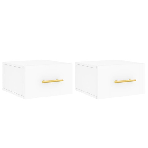 Tables de chevet murales 2 pcs blanc 35x35x20 cm