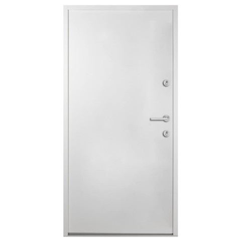 Porte d'entrée blanc 100x200 cm aluminium