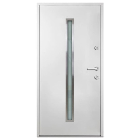 Porte d'entrée blanc 90x200 cm aluminium