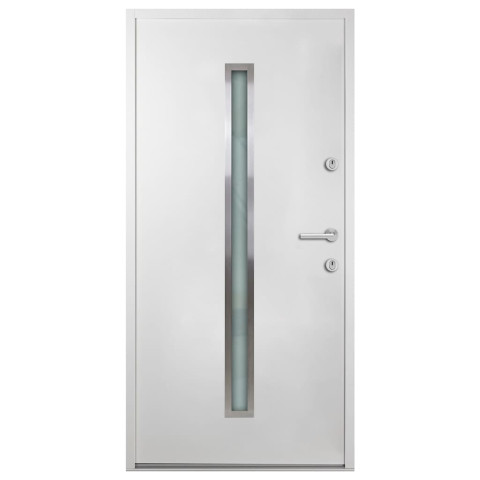 Porte d'entrée blanc 110x207,5 cm aluminium