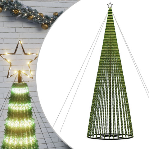  Arbre de Noël lumineux conique 1544 LED blanc chaud 500 cm