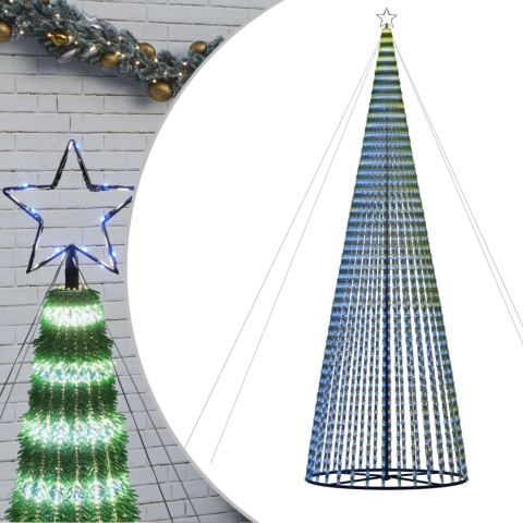  Arbre de Noël lumineux conique 1544 LED bleu 500 cm