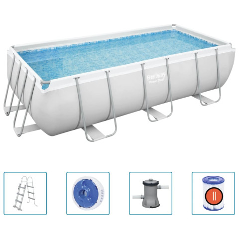 Ensemble de piscine power steel rectangulaire 404x201x100 cm