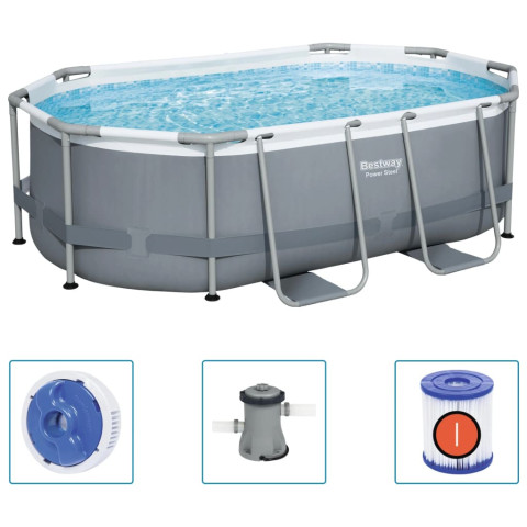 Piscine hors sol power steel ovale 305x200x84 cm