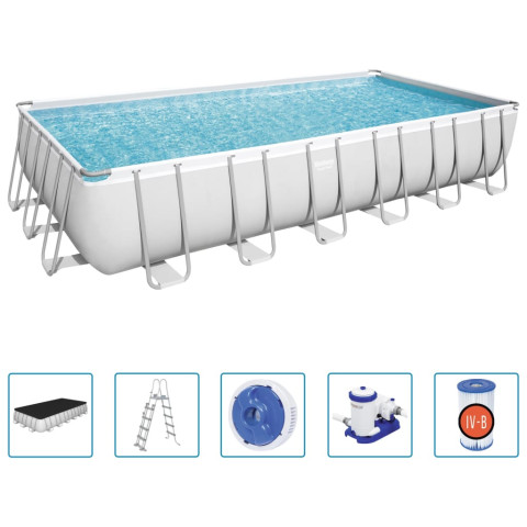 Ensemble de piscine power steel rectangulaire 732x366x132 cm