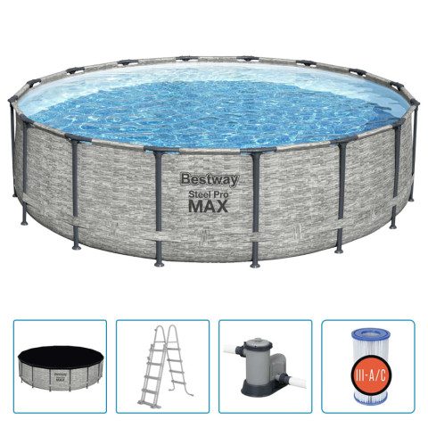 Piscine ronde power steel 488x122 cm