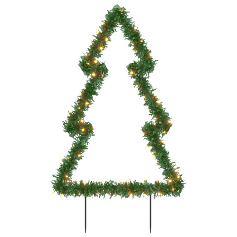  Décoration lumineuse arbre de Noël avec piquets 80 LED 60 cm