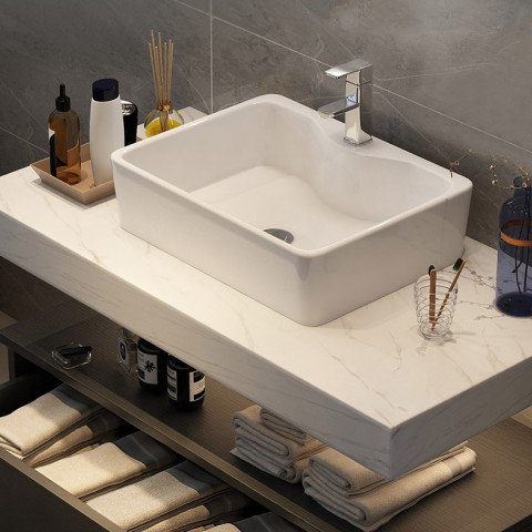 meuble de salle de bain suspendu avec lavabo en noir 100 cm distriartisan