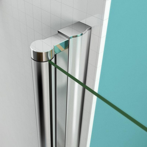 Porte pivotante en verre anticalcaire - montage en niche - H 187 cm - Largeur au choix
