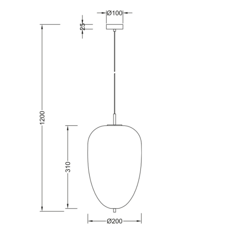 Suspension conique verre opale 23w ip20 e27 diam 200mm