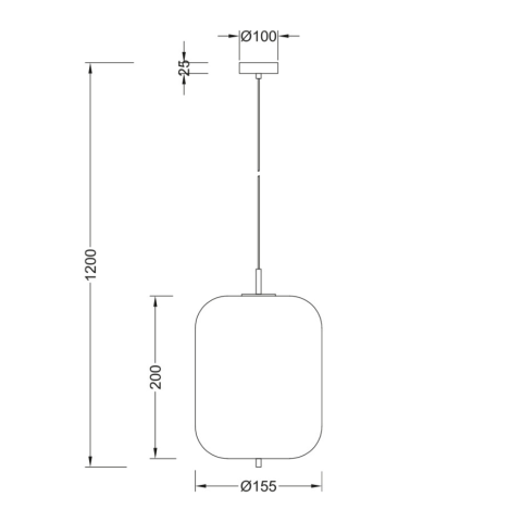 Suspension ovale verre opale 23w ip20 e14 diam 155mm