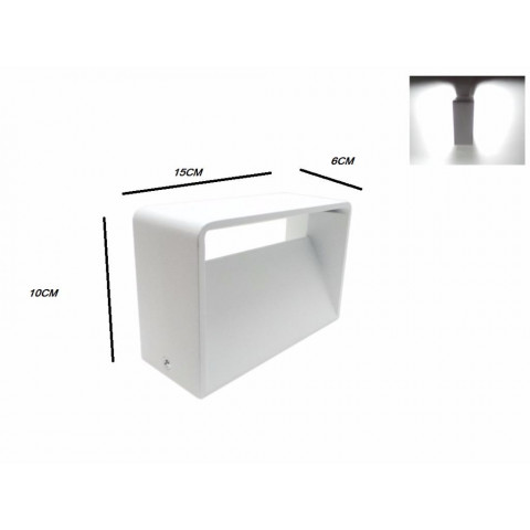 Applique murale led b46 5w ip44 blanc - couleur eclairage au choix