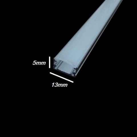 Profilé aluminium 1m couvercle blanc opaque