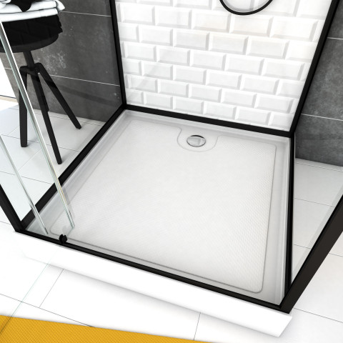 Cabine de douche carrée à motif carreaux de métro - Underground square - Dimensions au choix