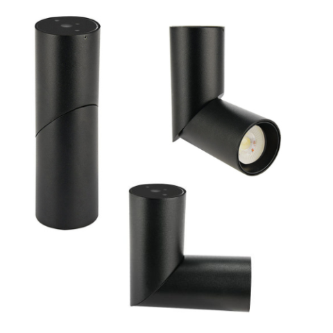 Lot de 2 plafonniers spots tubes gu10 ip20 noir