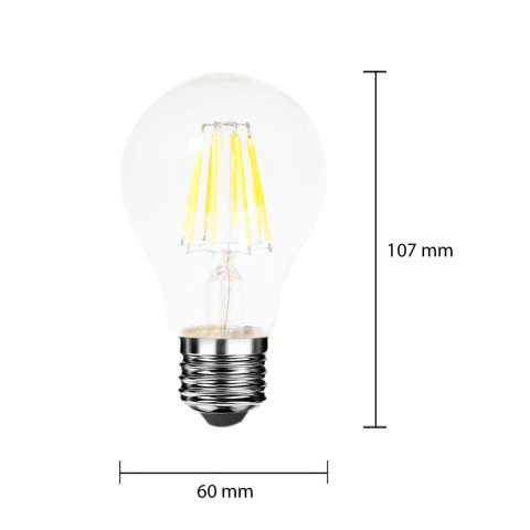 Ampoule led e27 cob filament a60 6w 220v 360 - couleur eclairage au choix