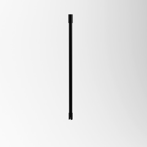Barre de fixation plafond pour douche a l'italienne laque noir mat - 60cm recoupable