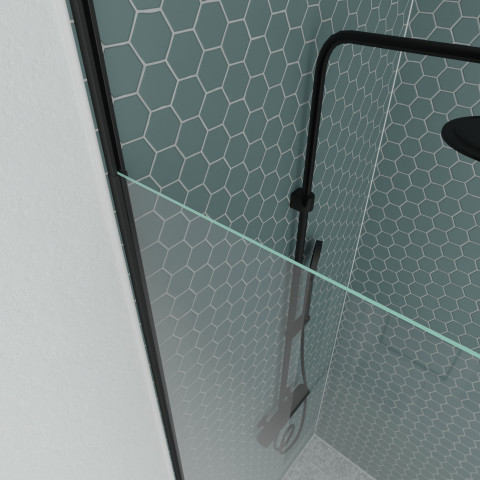 Paroi de douche 120x203cm à structure noir mat extensible 203cm à 273cm stretchy Aurlane - FAC665