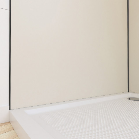 Lot de 2 panneaux muraux ivoire 90x210 cm - profilés de jonction et finition noirs - wall' it Aurlane - FAC718