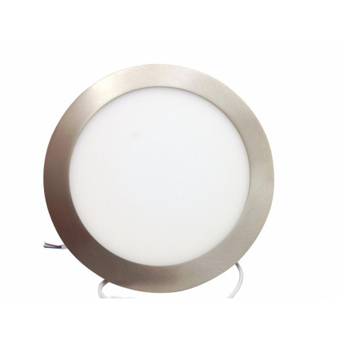 Downlight dalle led extra plate ronde alu 12w - couleur eclairage : blanc neutre 4000k - 5500k