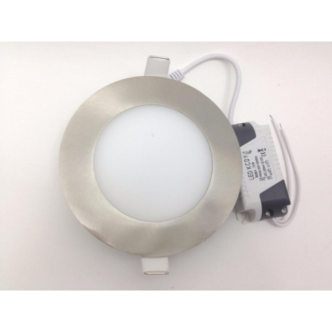 Downlight dalle led extra plate ronde alu 6w - couleur eclairage : blanc froid 6000k - 8000k