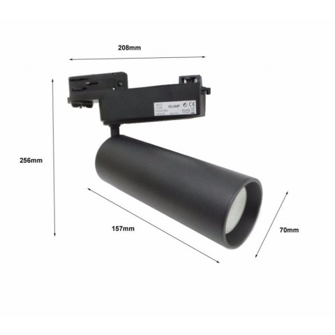 Spot led sur rail 30w binaire triphasé blanc - couleur eclairage au choix