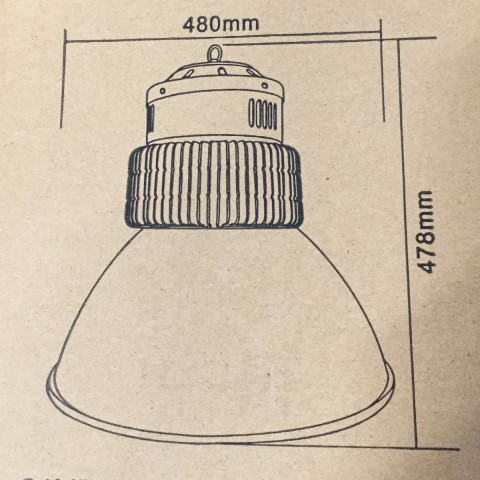 Cloche industrielle led 200w 120 noir ip65 - couleur eclairage : blanc froid 6000k - 8000k