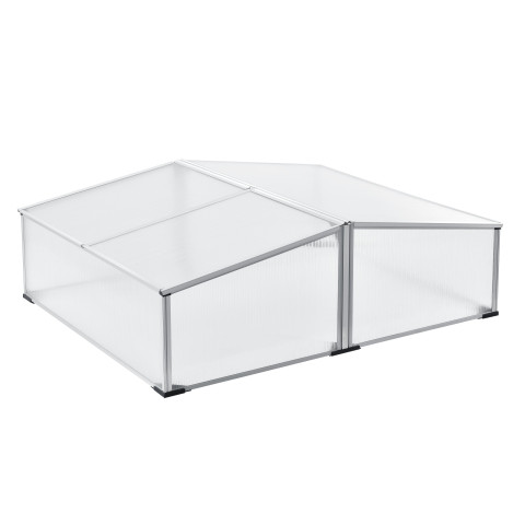 Serre châssis de jardin mossel double relevable 100 x 120 x 40 cm polycarbonate helloshop26 03_0008268