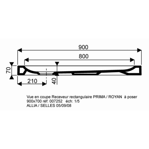Receveur céramique GEBERIT Bastia - 90 x 70 extra-plat à poser/encastrer - 00725200000001