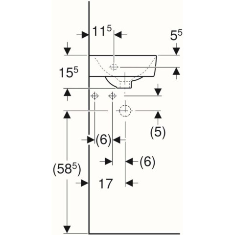 Lave main d'angle GEBERIT Renova Compact - 450x155x395 mm - 276132000