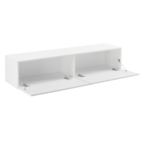 Étagère murale design avec 2 tiroirs 140 cm blanc