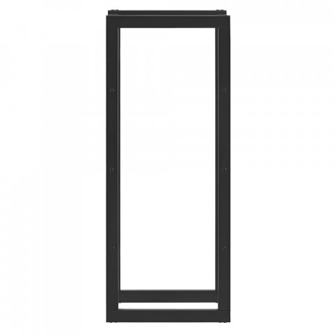 Porte-bûches robuste range-bûches solide support pour bois de chauffage rangement efficace pour intérieur extérieur acier laqué 40 x 100 x 25 cm noir 