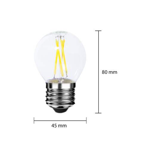 Ampoule led e27 cob filament g45 6w 220v 360 - couleur eclairage au choix