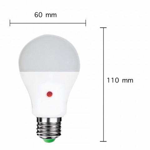 Ampoule led e27 a60 10w 220v 220 capteur crépusculaire - couleur eclairage au choix