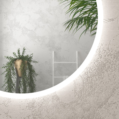 Miroir led ip24 réversible - 70x70cm go round led 70 Aurlane - MIR044
