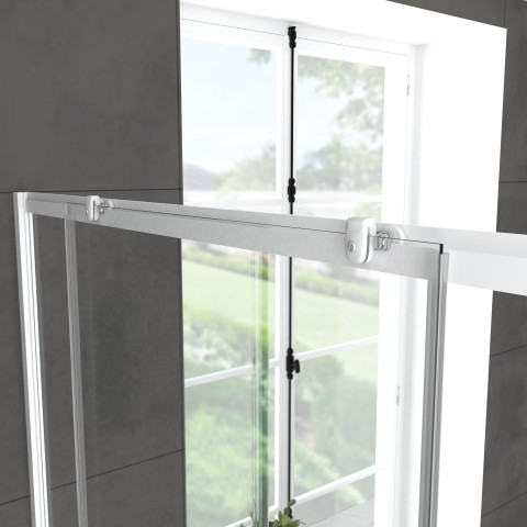 Pack porte de douche coulissante blanc 140x190cm + receveur 90x140 - whity slide Aurlane - PACF041
