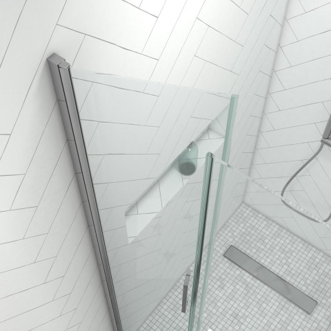 Pack paroi de douche 80x200 cm + receveur de douche a carreler 80x120 recoupable Aurlane - PACF089