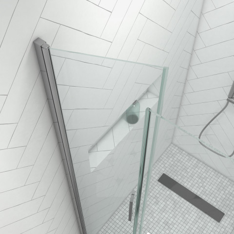 Pack paroi de douche 80x200 cm + receveur de douche a carreler 80x120 recoupable Aurlane - PACF090