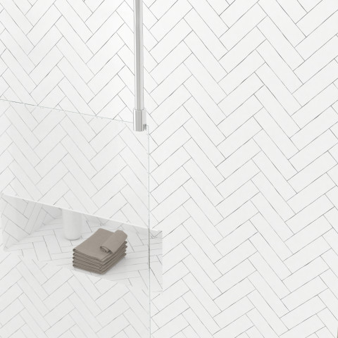 Paroi de douche 120x200cm dépolie - profilé + barre plafond finition chrome - freedom 2 frosted