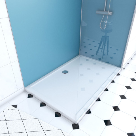 Pack 2 panneaux muraux wall'it bleu + receveur whiteness ii 120 + paroi de douche freedom 2 thin transparent 120 + barre de fixation chrome Aurlane - PACP054