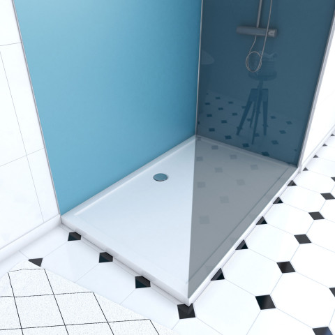 Pack 2 panneaux muraux wall'it bleu + receveur whiteness ii 120 + paroi de douche freedom 2 fumée 120 + barre de fixation chrome Aurlane - PACP058