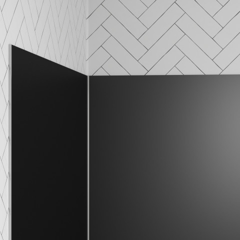 Pack 3 panneaux muraux en aluminium gris de 90x210 cm avec profilés de finitions et d'angles chrome Aurlane - PACP270