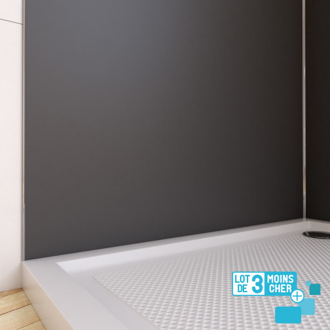 Lot de 3 panneaux muraux pour salle de bains en aluminium gris - 90x210cm - wall'it Aurlane - PACP284