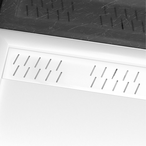 Pack receveur acrylique blanc 140x80 et grille décor aluminium - pack whitness ii - Couleur de grille au choix