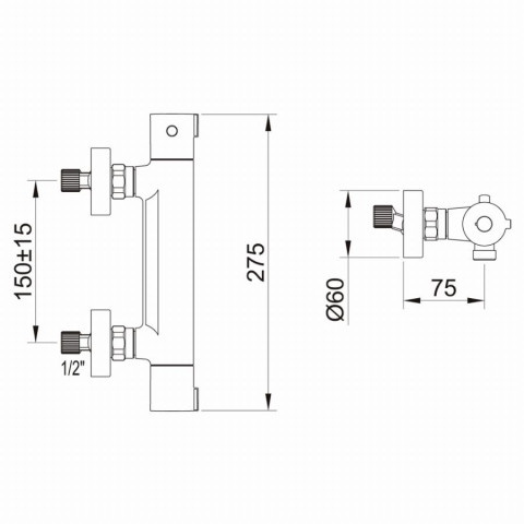 Mitigeur douche thermostatique sans accessoires Up! Urban CLEVER - 61008